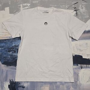 NWOT MARINE SERRE Borderline White Cotton TSHIRT MOON CENTER LOGO